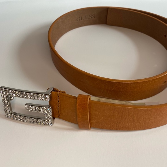✨BRAND NEW✨ GUESS BROWN BELT WITH RHINESTONES - Picture 3 of 6